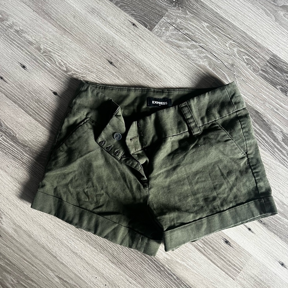 Express Olive Green Women's Cargo Shorts